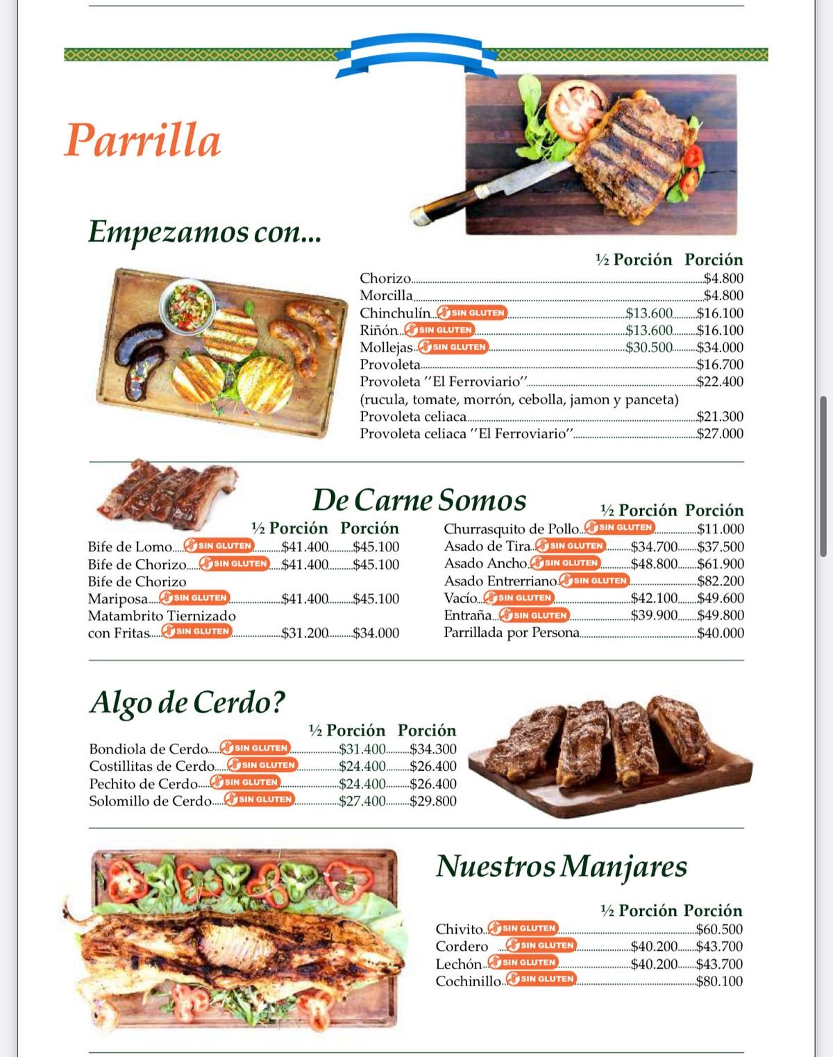 Listado de precios de El Ferroviario. Listado de precios de El Ferroviario.