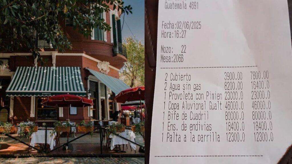 Fue a comer a Don Julio, pidió una palta a la parrilla y mostró el ticket final